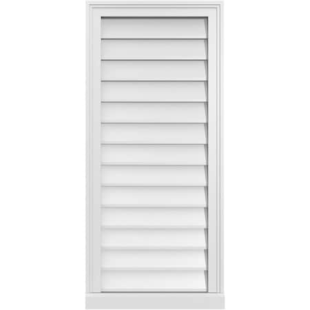 Ekena Millwork Vertical Surface Mount PVC Gable Vent w/ 2"W x 2"H , Brickmould Sill Frame, 18"W x 40"H GVPVE18X4003SN